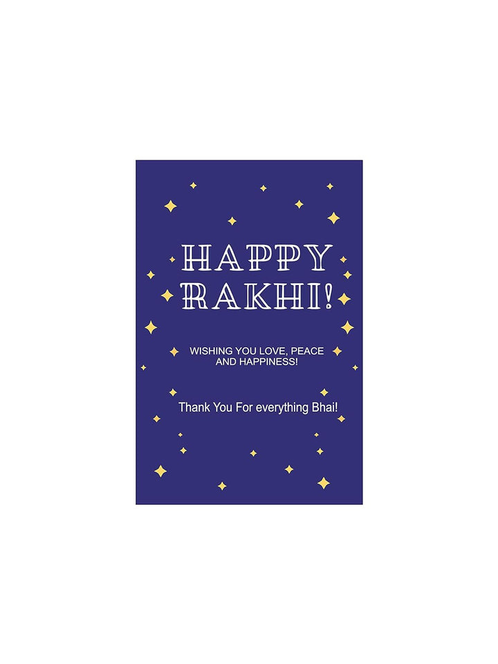 Om Silver Rakhi for Brother - Silver Rakhi with Roli Chawal and Greeting Card For Brother