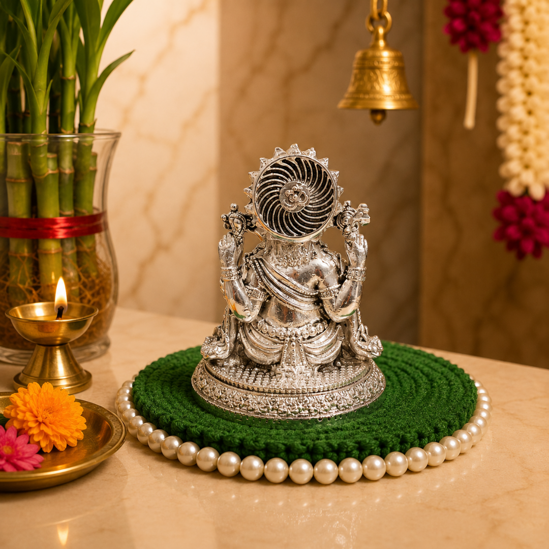 999 Silver Plated Ganesha Idol with Premium Gift Box