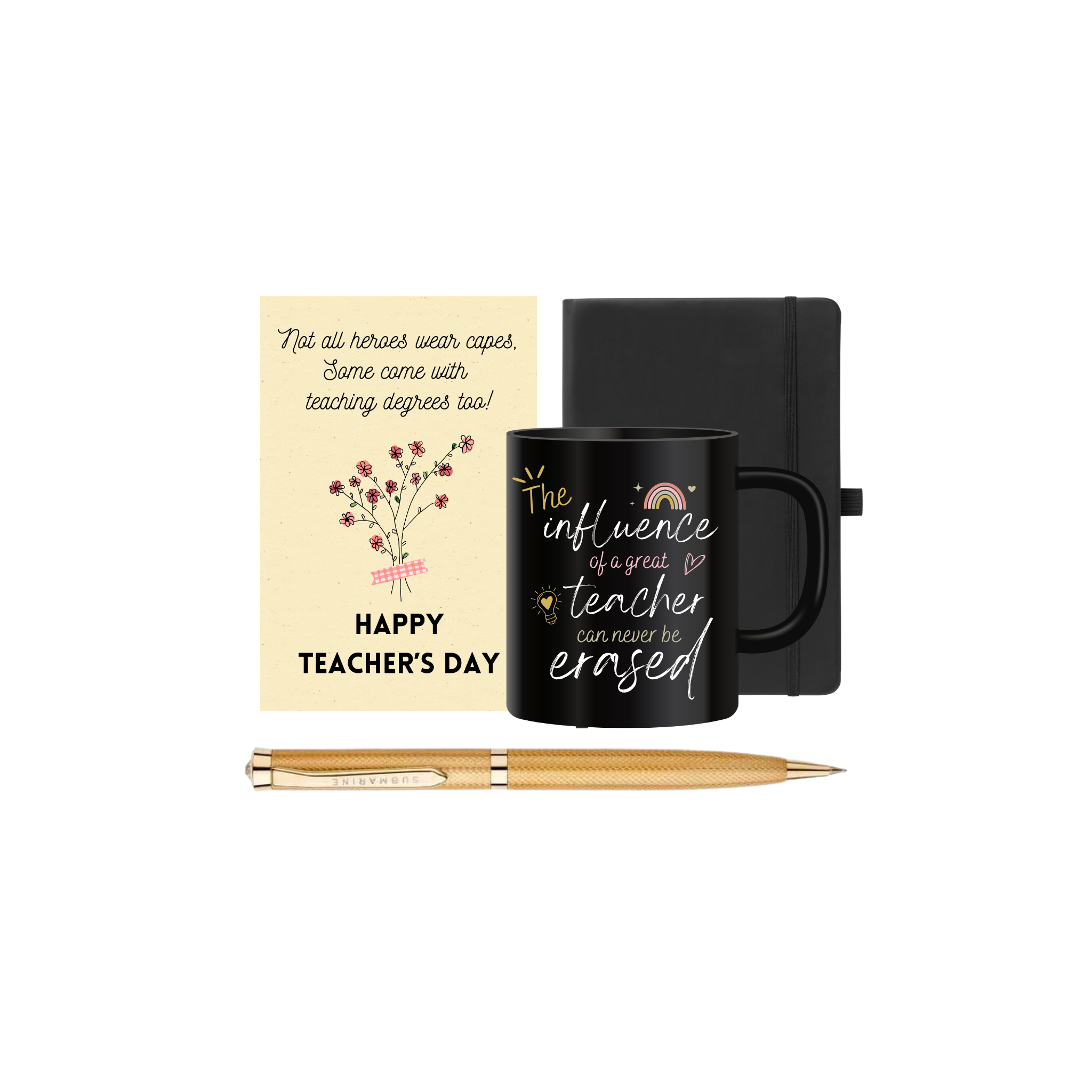 Teacher's Day Greeting Card with Diary, Pen & Coffee Mug Gift Combo - Best Gifts for Teachers