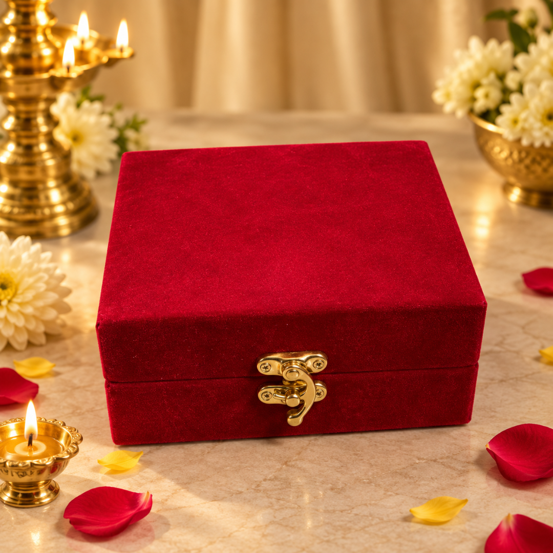 Gold Plated Ganesha Idol (3 Inch) in Premium Velvet Gift Box