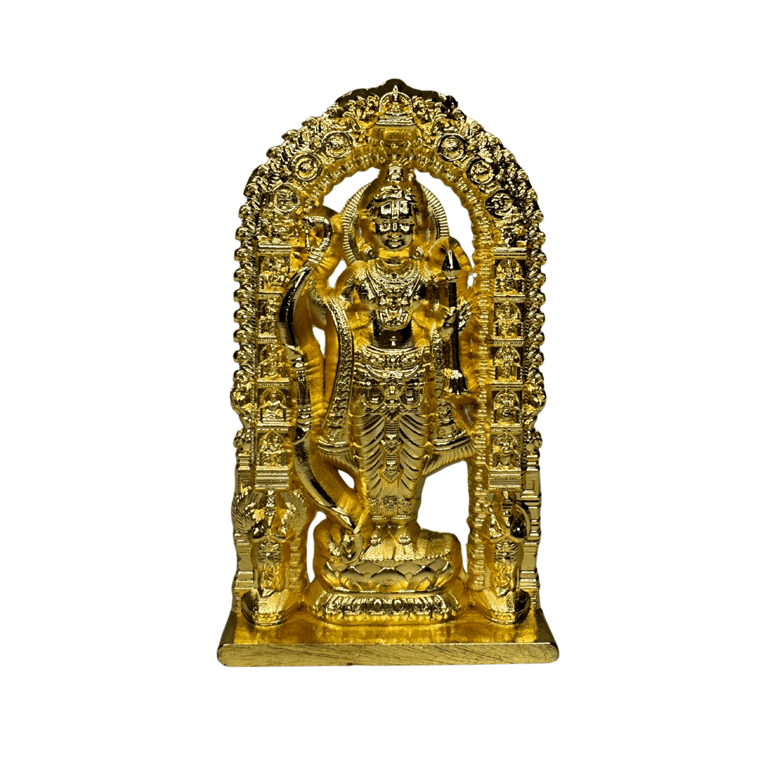 Lord Ram Idol for Car Dashboard (Golden 3 x 2 inches)