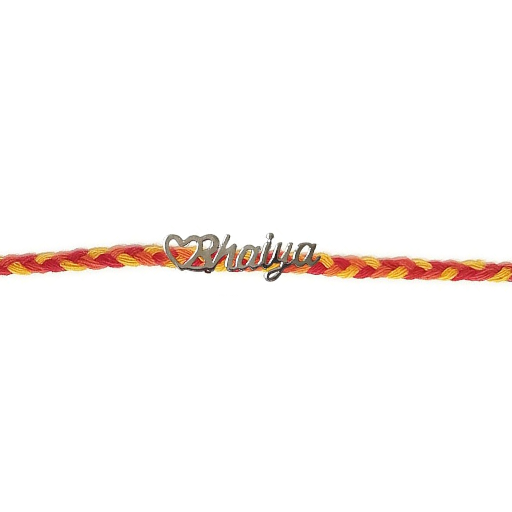 Happy Rakhi Greeting Card with Bhaiya Silver Rakhi for Brother