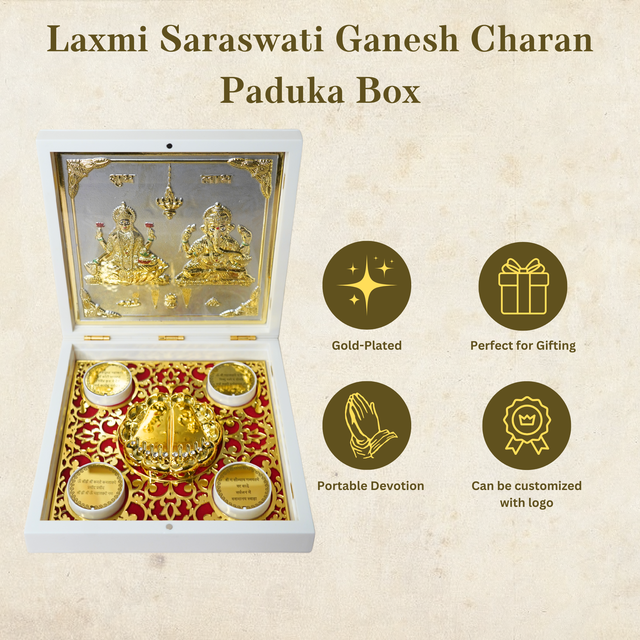 Idol with Charan Paduka - 24KT Gold Plated