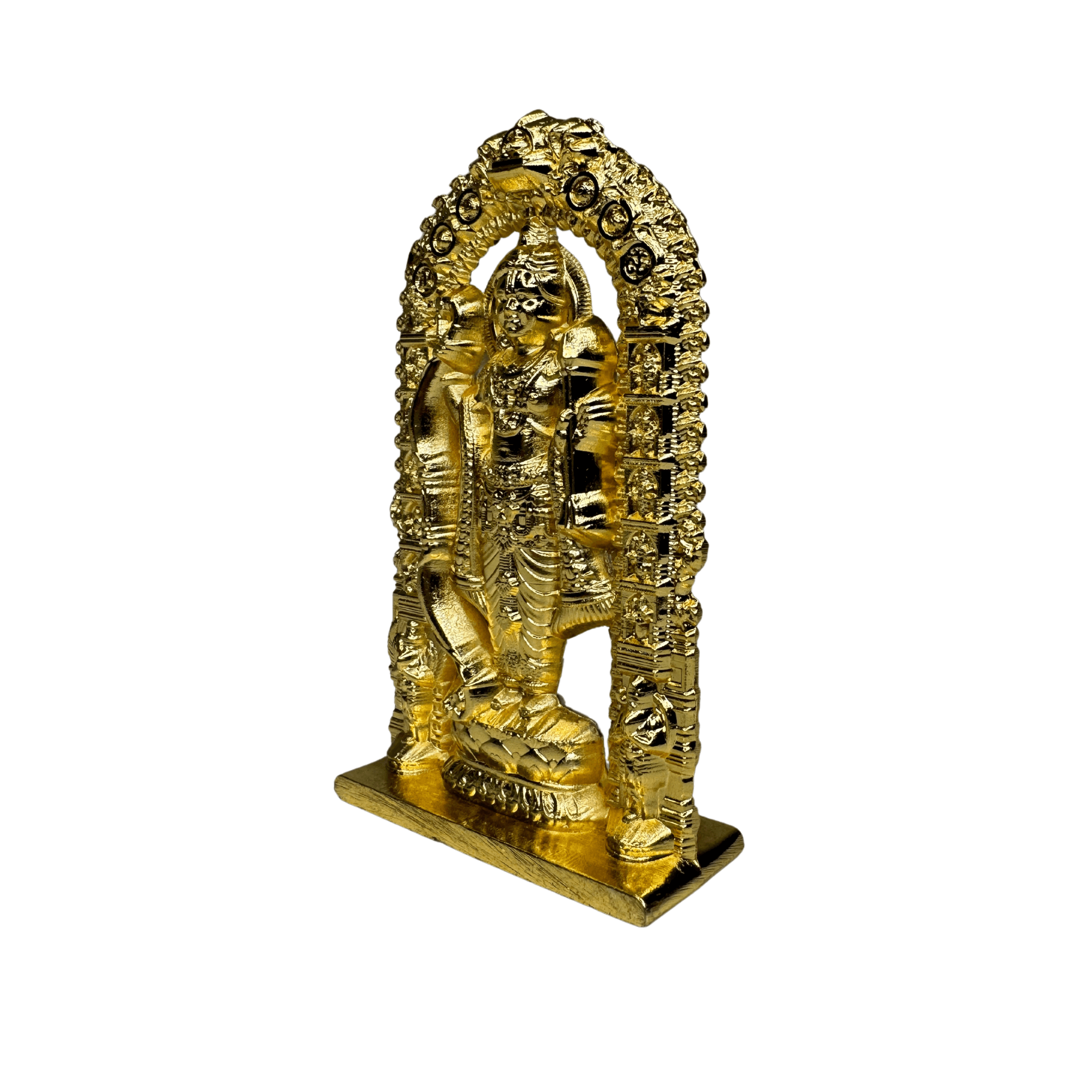 Lord Ram Idol for Car Dashboard (Golden 3 x 2 inches)