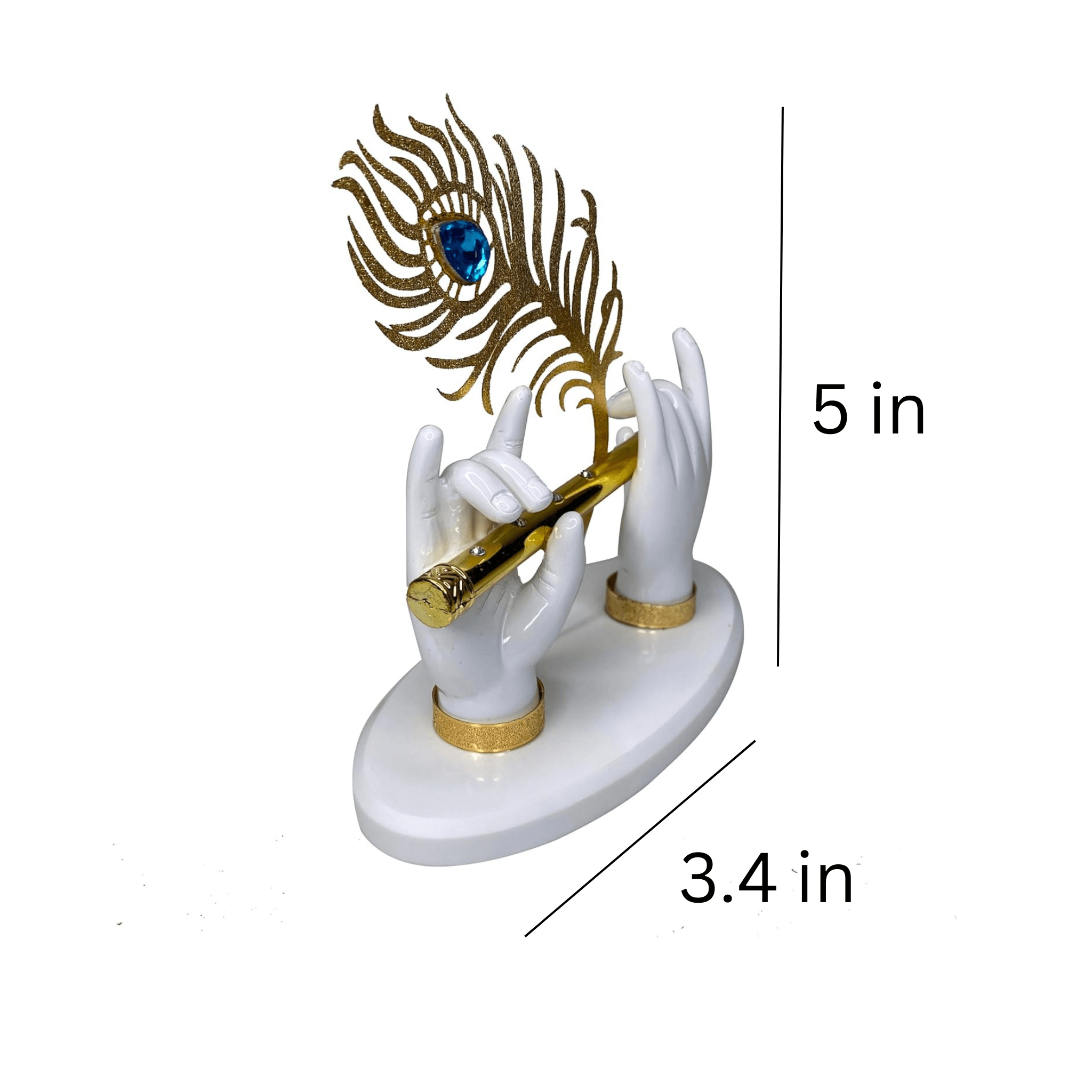 Krishna Murli Hands Religious Idol (Size: 4.5 x 3.4 inches)