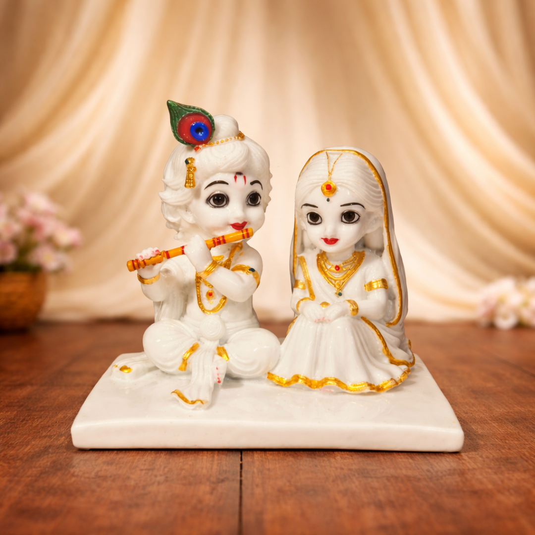 Rada Bal Roop Bal Roop Radha Krishna Idol Sitting Together Playing Flute – Northland ...