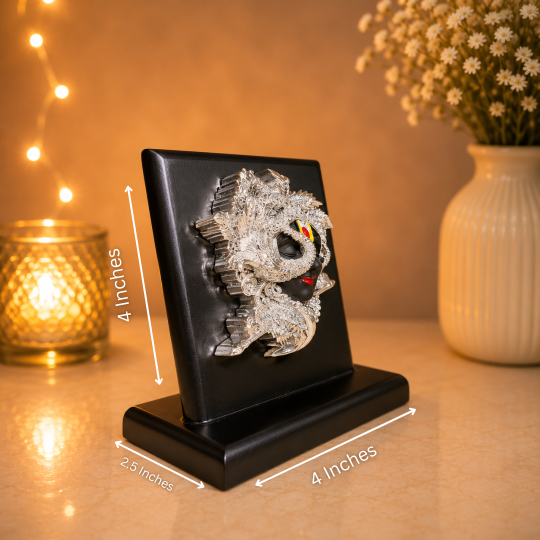 999 Silver Plated Krishna Idol Aesthetic Design with MDF Base in Gift Box ( 4 x 4 Inches)