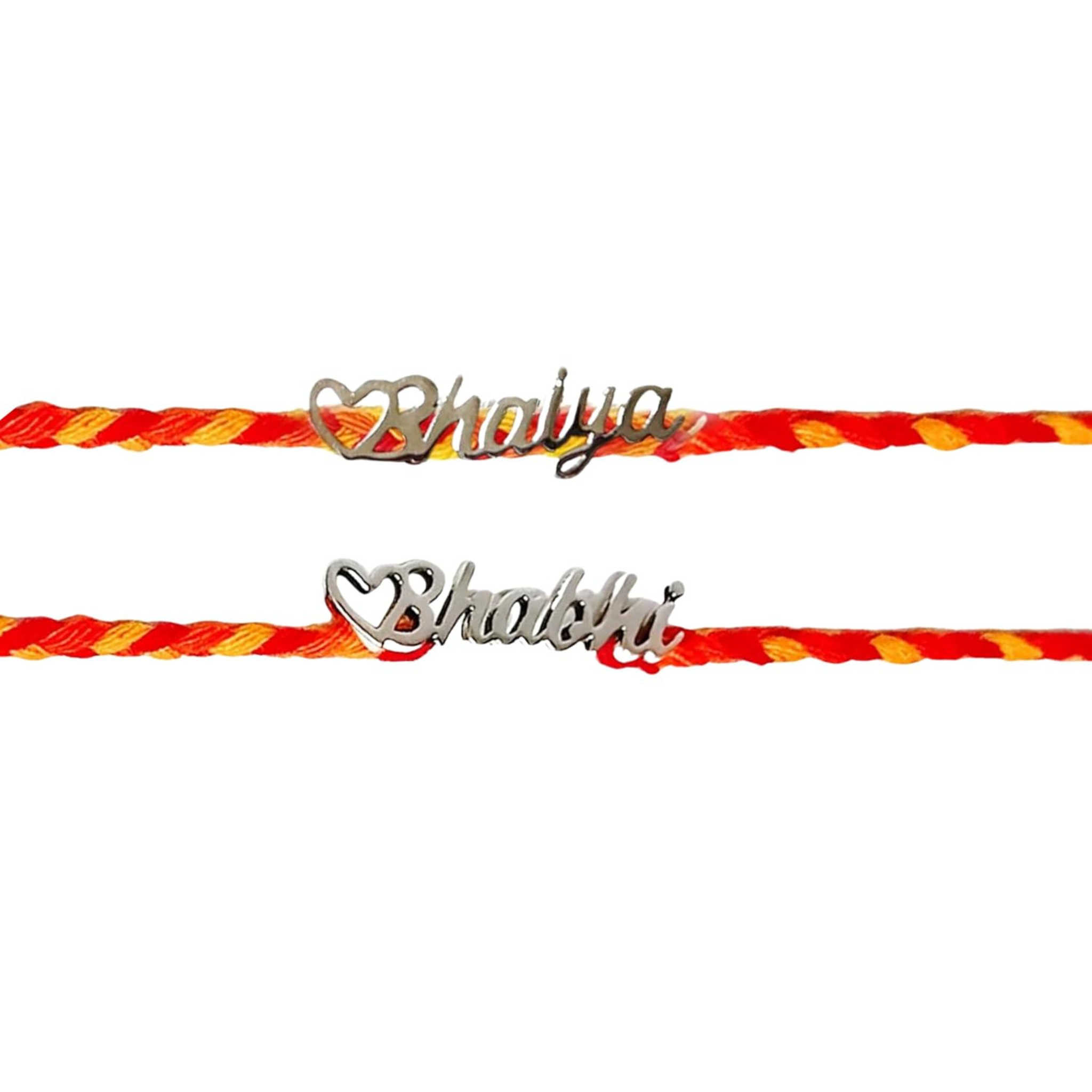 Bhaiya Bhabhi Silver Rakhi with Coffee Mug & Raksha Bandhan Greeting Card Combo