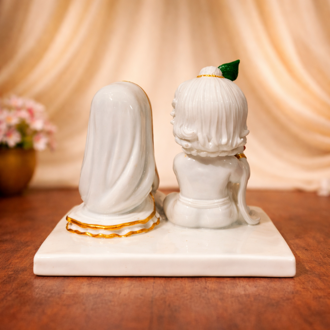 Rada Bal Roop Bal Roop Radha Krishna Idol Sitting Together Playing Flute – Northland ...