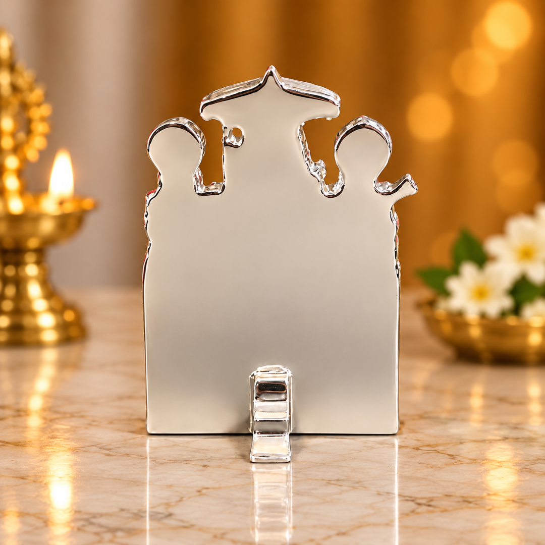 999 Silver Plated Ram Darbar Idol (3 Inch) in Gift Box