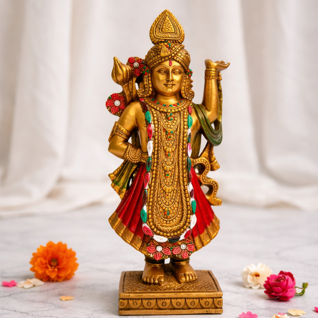 Shreenath Ji Idol Figurine Murti for Temple Puja Home Office Decor Gifting