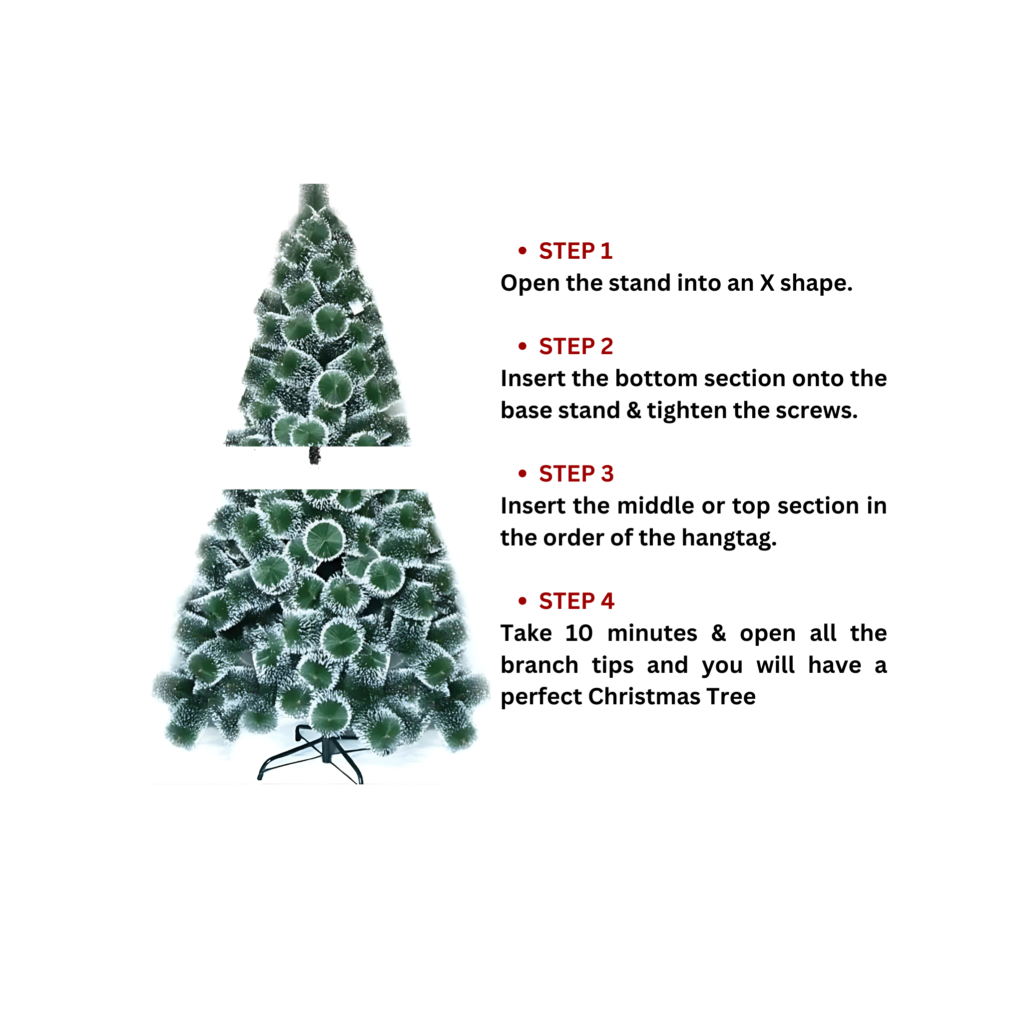 Artificial Green Snow Pine Christmas Tree 6 Feet