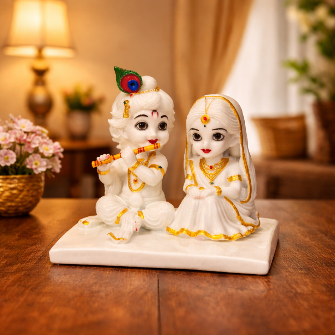 Rada Bal Roop Bal Roop Radha Krishna Idol Sitting Together Playing Flute – Northland ...