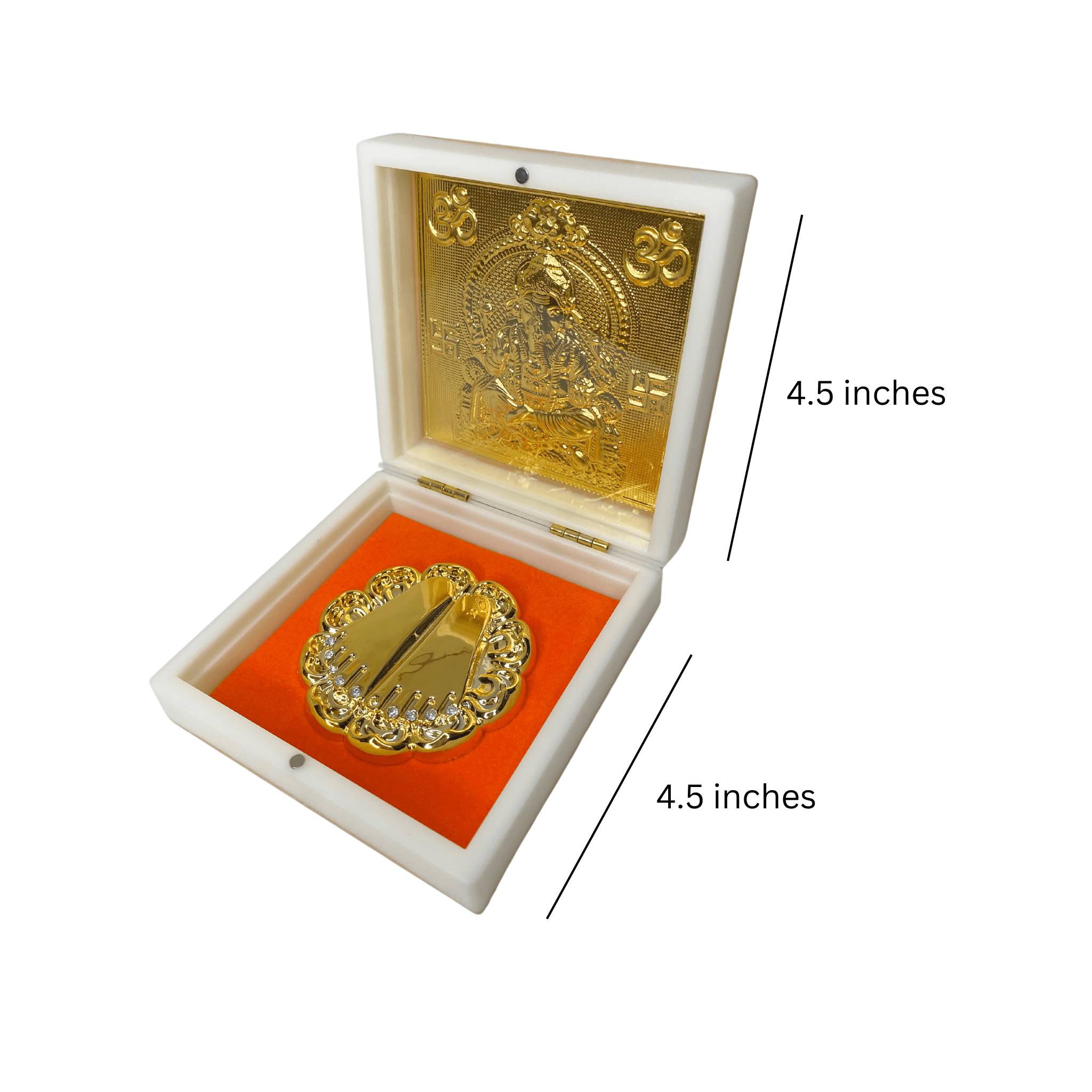 24KT Gold Plated Shree Ganesha Idol with Charan Paduka