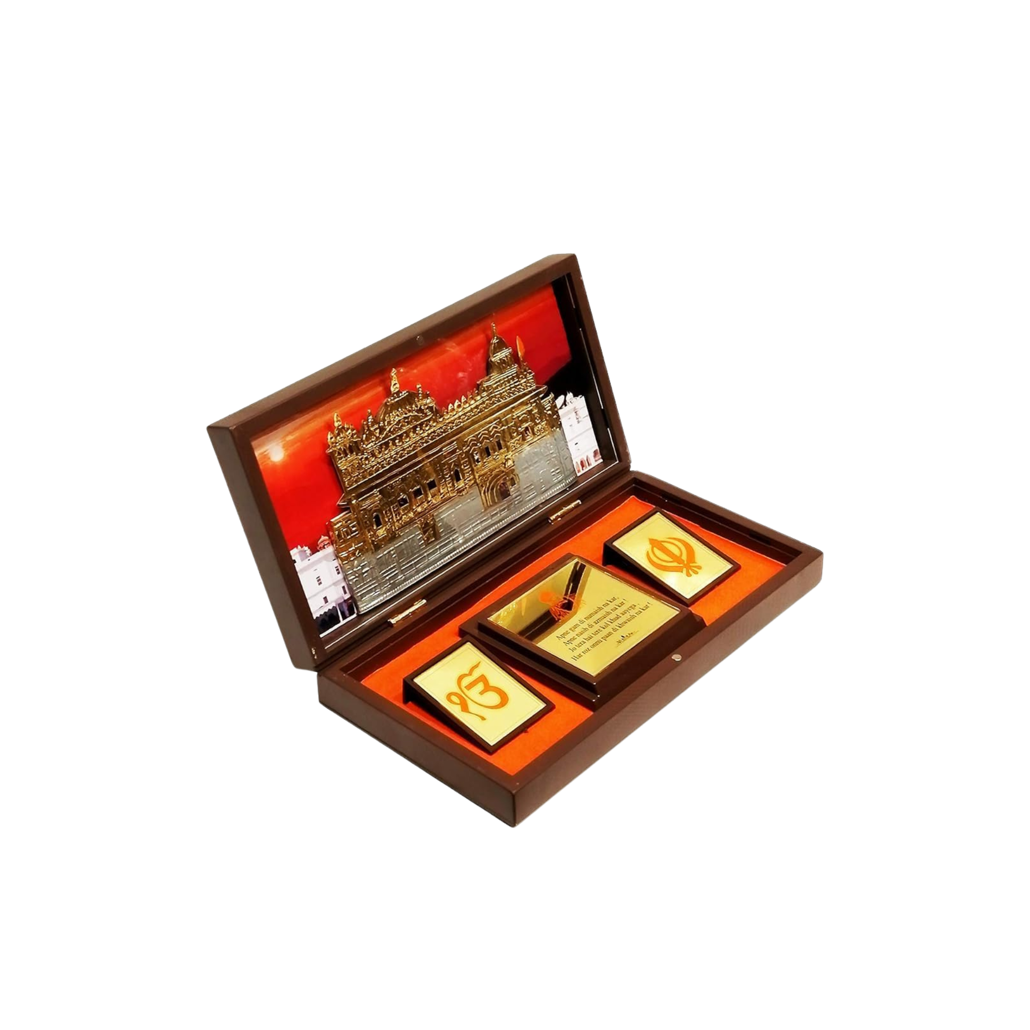 Satnam Shree Waheguru Figurines in Brown Box with Chandan Fragrance