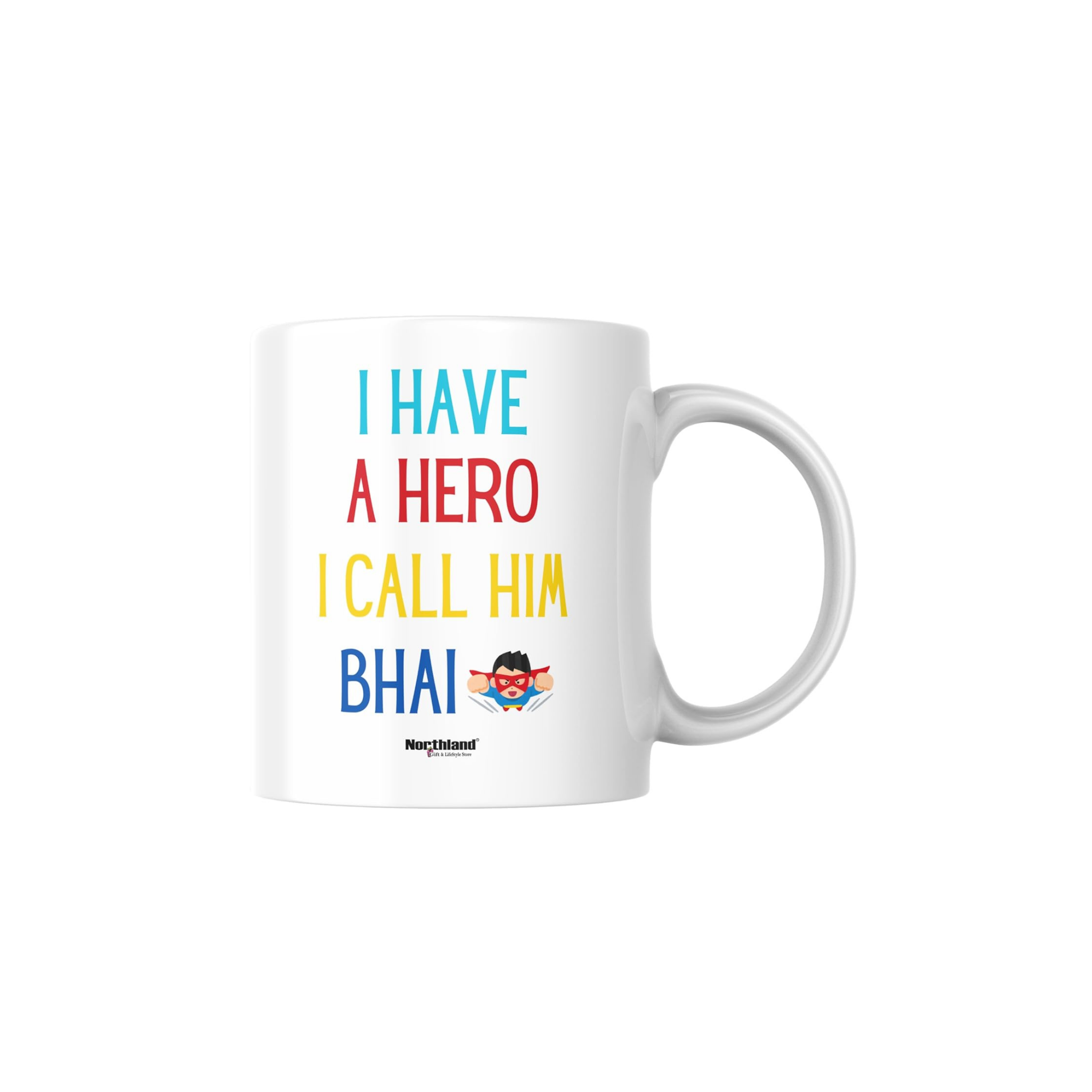 Hero Bhai Coffee Mug - Best Birthday Raksha Bandhan Rakhi Gift for Brother