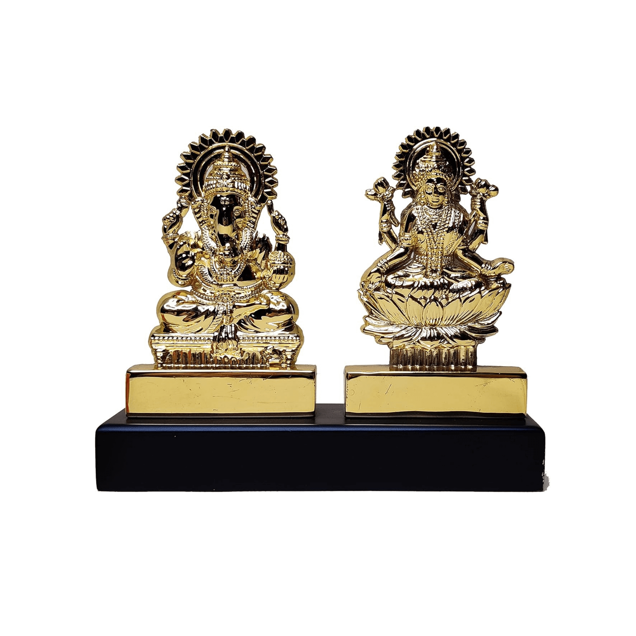 24 Karat Gold Plated Laxmi Ganesha Idol