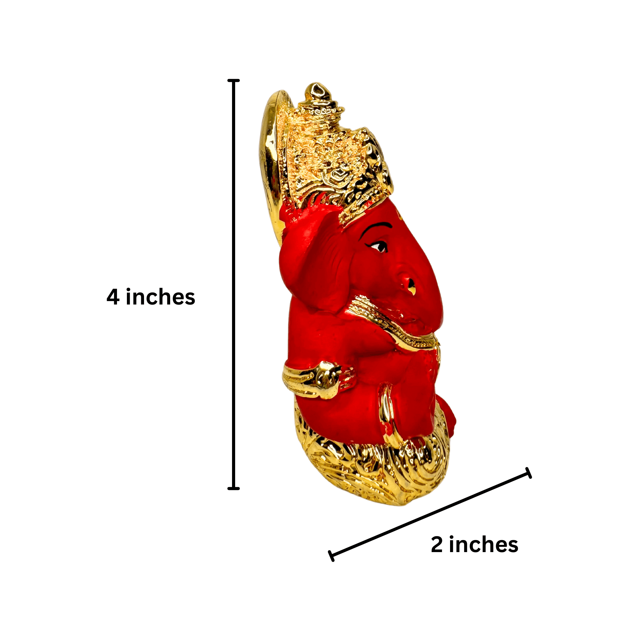 Ganesha Idol For Car Dashboard - Gold Plated