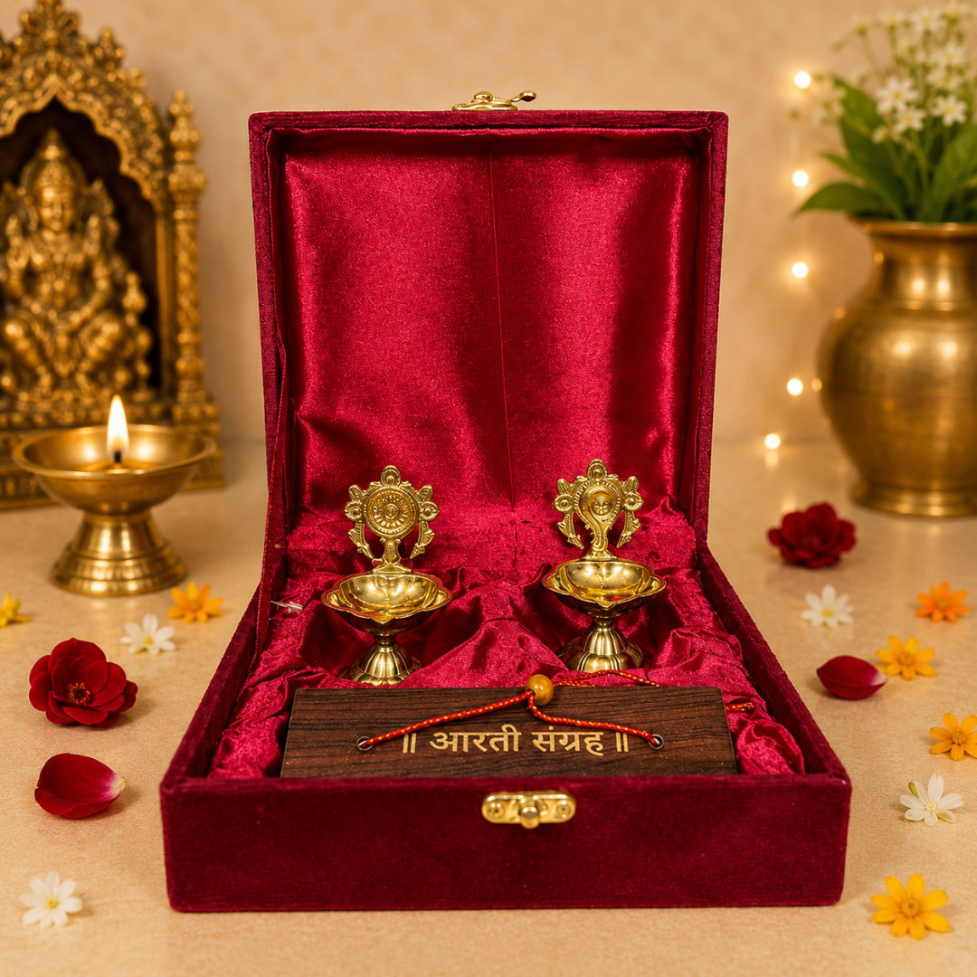 Luxury Aarti Sangrah Gift Hamper with Velvet Gift Box