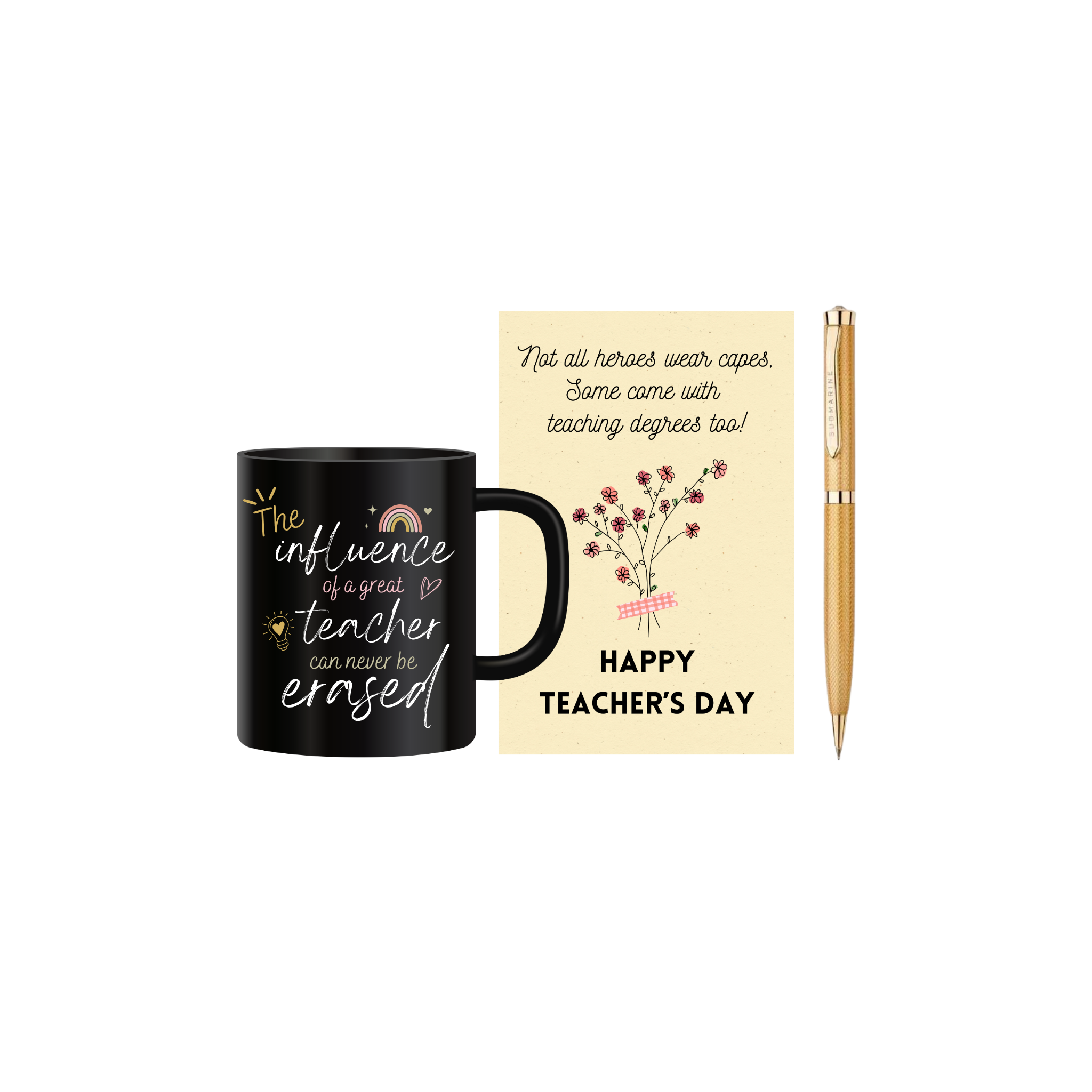 Special Teacher's Day Greeting Card with Mug & Pen Gift Combo - Best Gifts for Teachers and Mentors