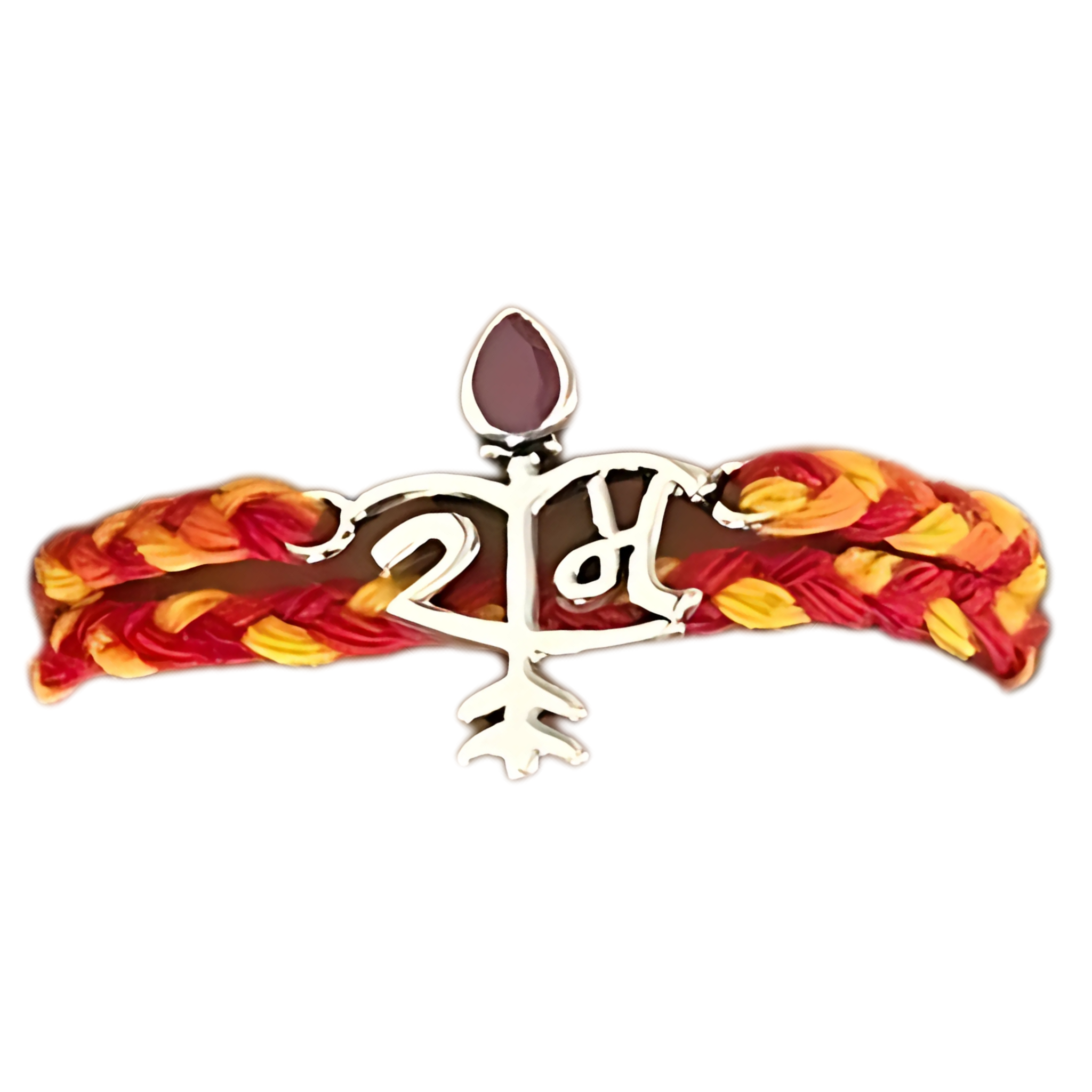 Ram Silver Rakhi for Brother with Roli Chawal and Greeting Card For Brother Bro Bhaiya Bhai