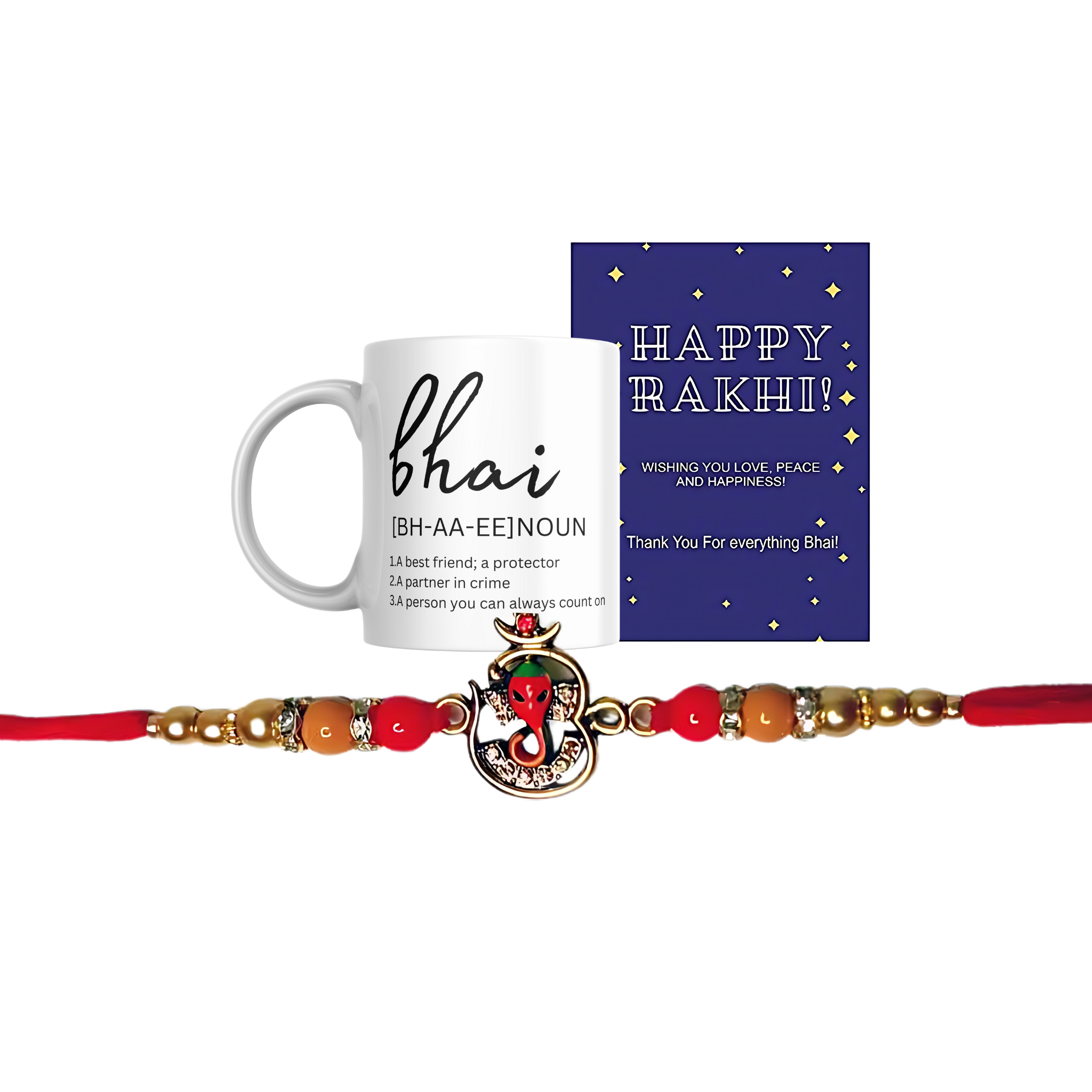 Ganesha Elegant Rakhi Gift Combo