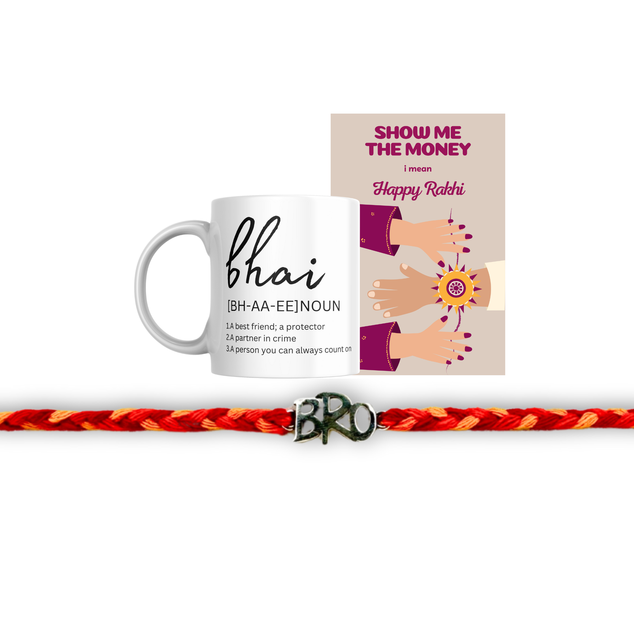 Bro Silver Rakhi Gift Combo