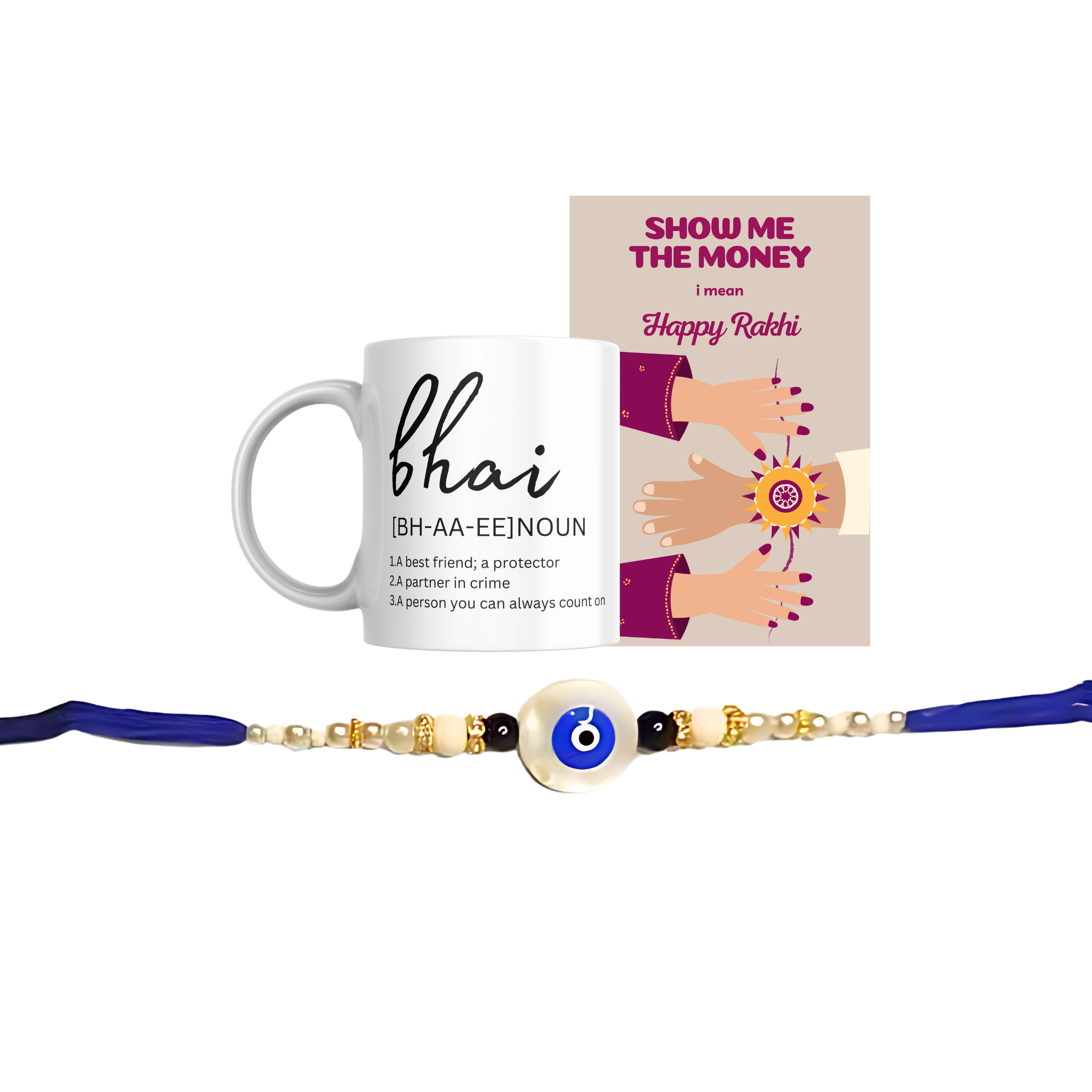Evil Eye Elegant Rakhi Gift Combo