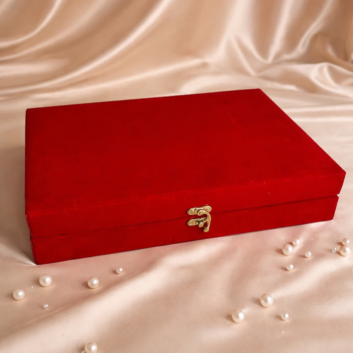 Luxury Wooden Sundarkand & Hanuman Chalisa Gift Hamper in Velvet Box with Silver Plated Diya and Bell