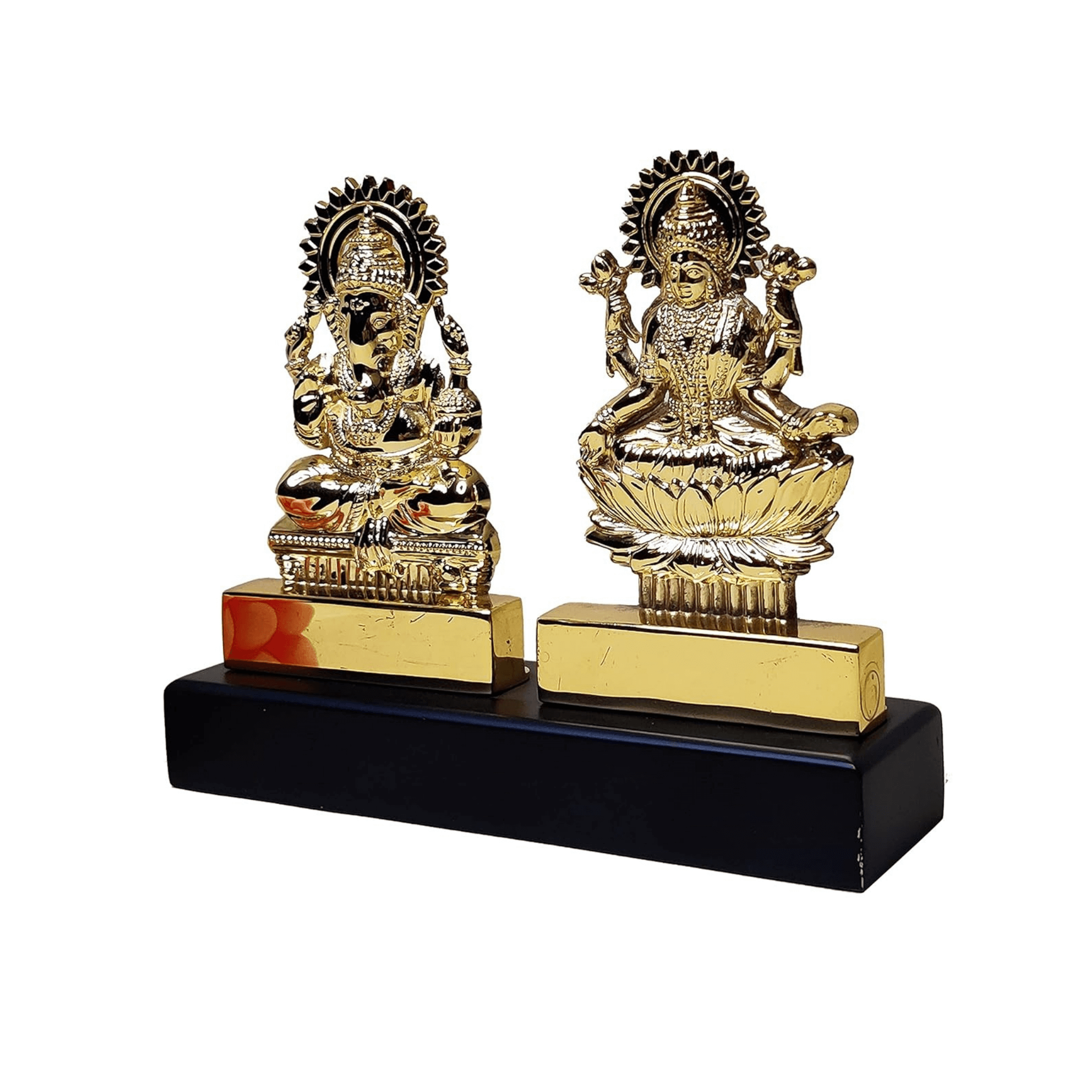 24 Karat Gold Plated Laxmi Ganesha Idol