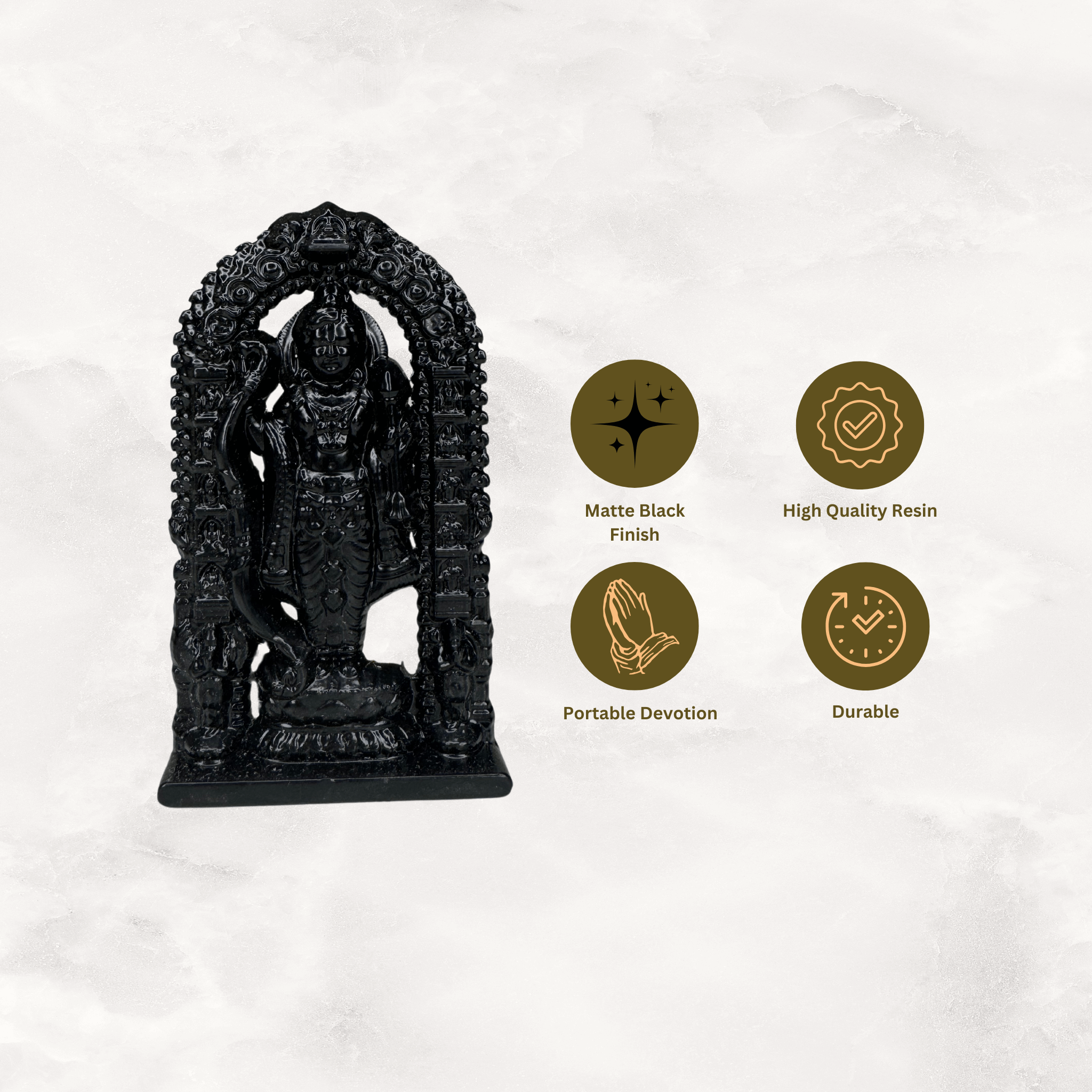 Ram Lala Idol Murti (Black 3 x 2 inches)