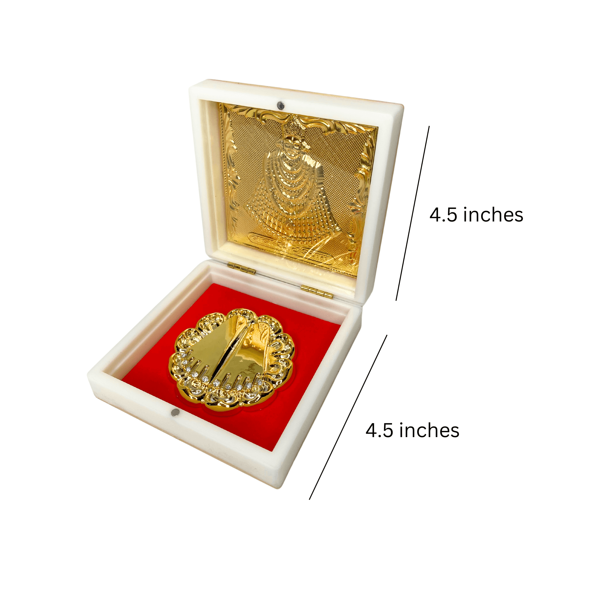 24KT Gold Plated Baba Khatu Shyam Idol with Charan Paduka