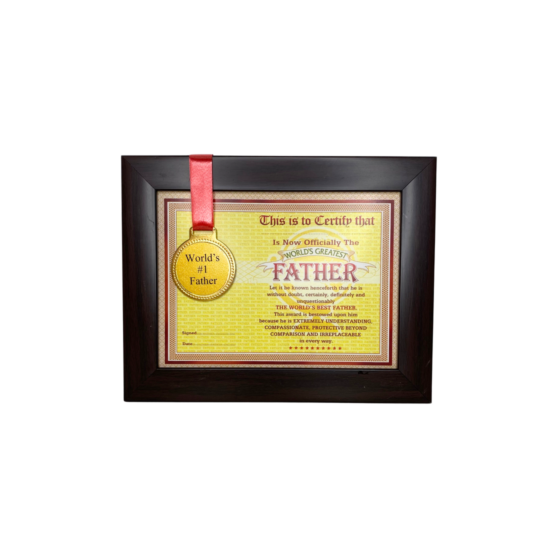 World's Best Father Father's Day Gift Combo with Medal Frame,  ' World's Best Dad ' Customizable Mug & Chocolate for  Dad's Birthday/Father's Day/ Appreciation for Father/Gift for Papa/Daddy/Dad