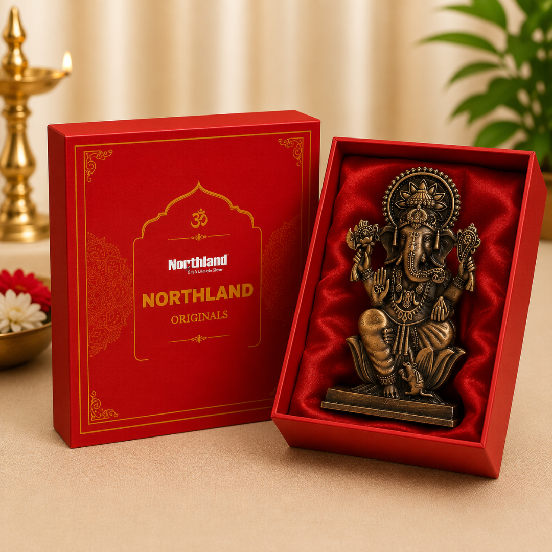 Copper Look Ganesha Idol in Gift Box
