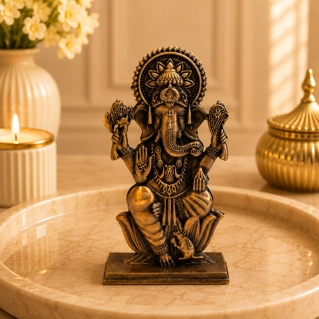 Copper Look Ganesha Idol in Gift Box