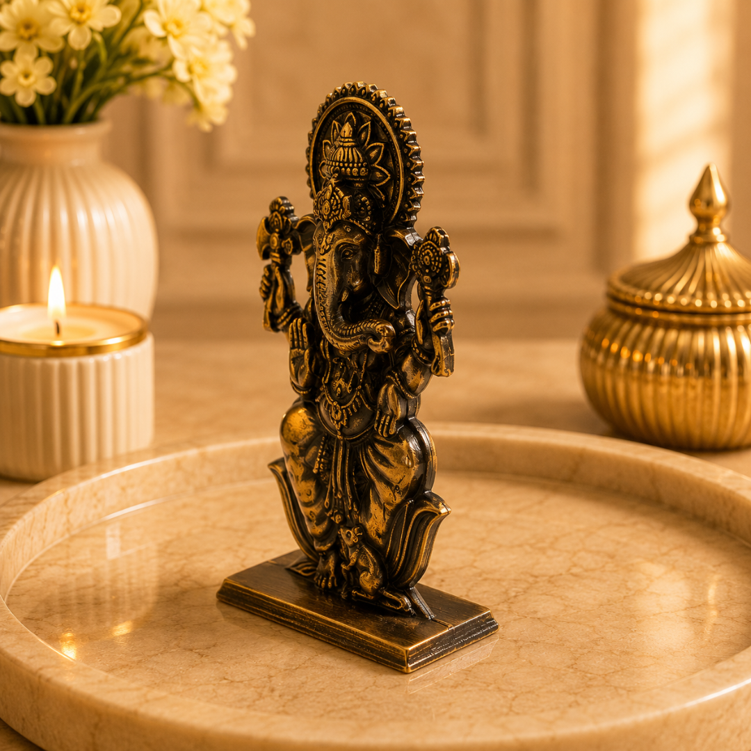 Copper Look Ganesha Idol in Gift Box