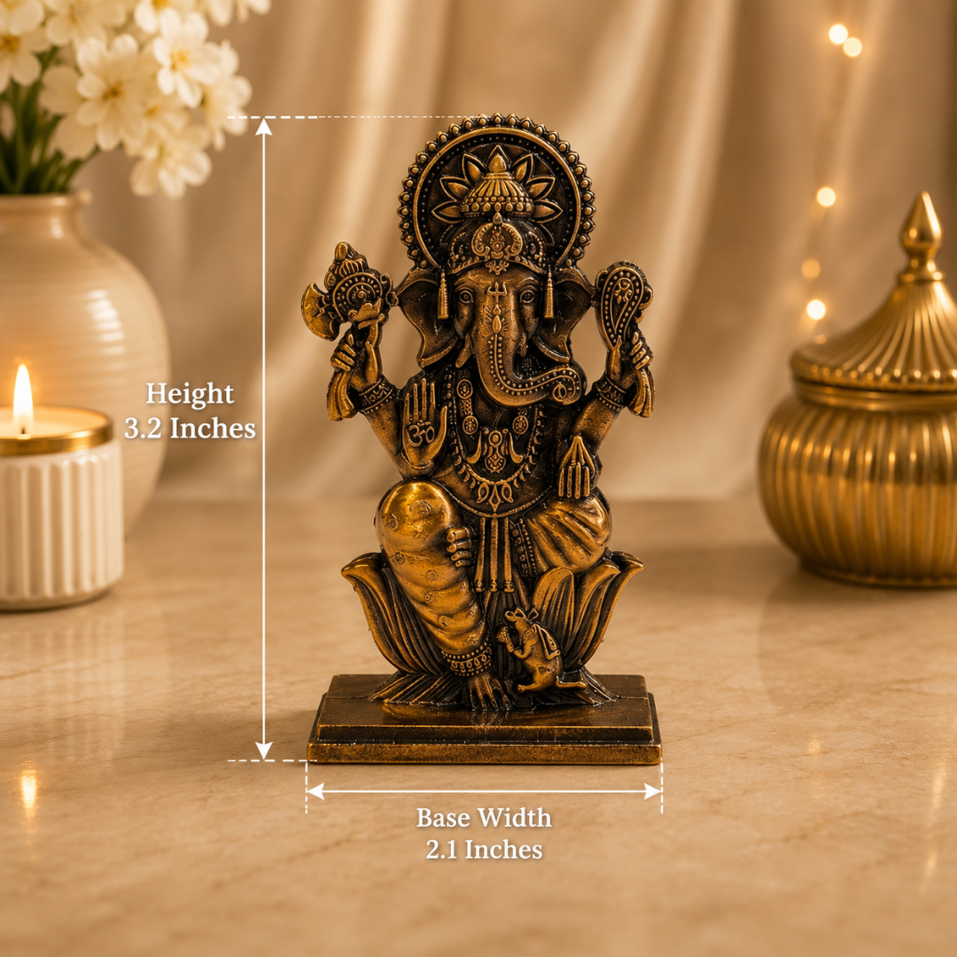 Copper Look Ganesha Idol in Gift Box
