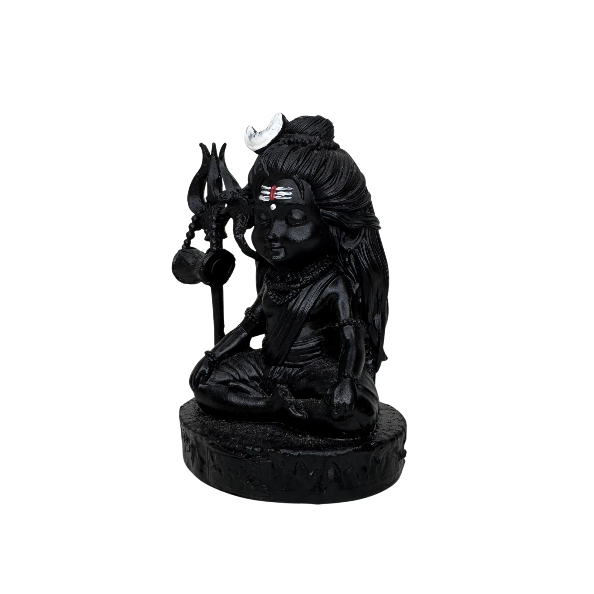Car Dashboard Baby Lord Shiva Statue/Murti/Idol for Home Office Decor, Pooja, Diwali Gifts,  Wedding Gifts (7.5 x 4.5 cm) Baby Lord Shiv/Shiva/Mahadev Idol, Baby Shiv Murti - Black
