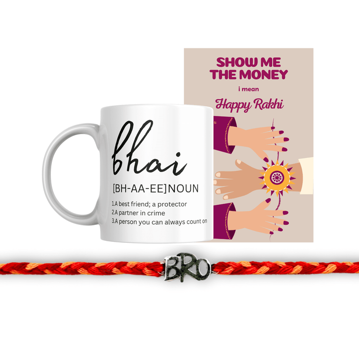 Bro Silver Rakhi Gift Combo