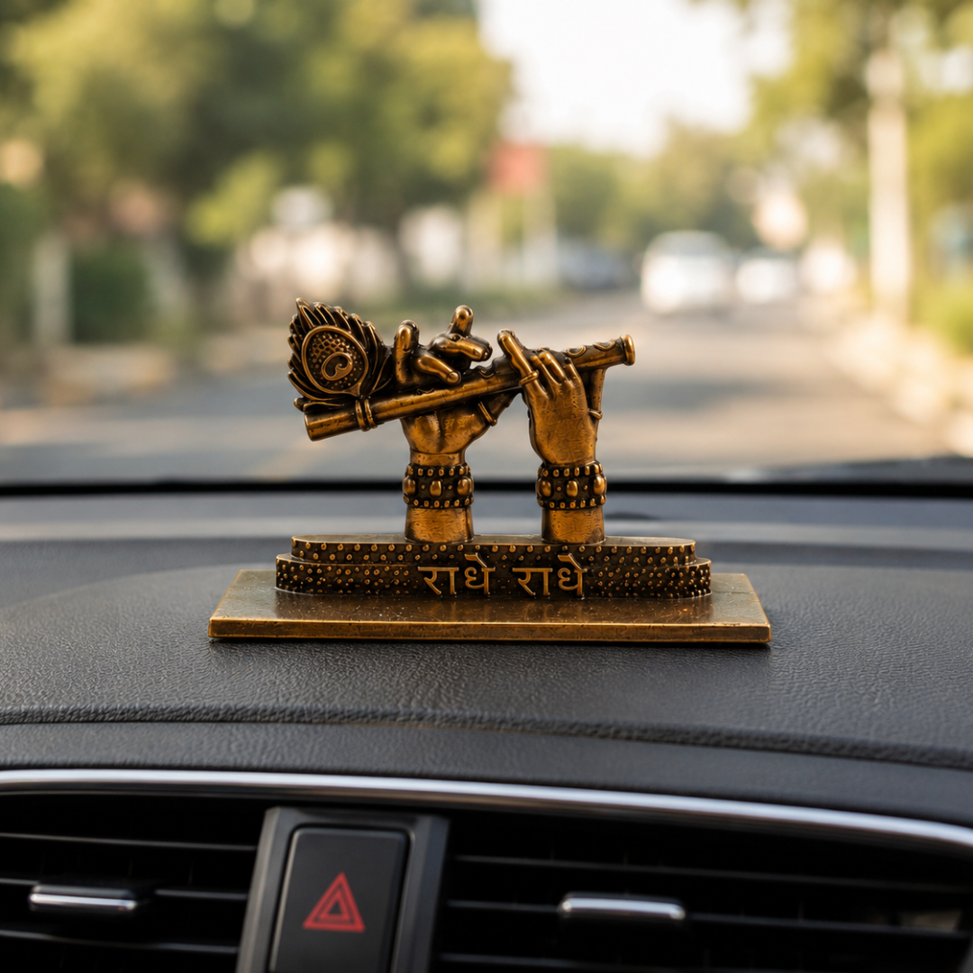 Copper Look Shri Krishna Murli Hands Idol in Gift Box
