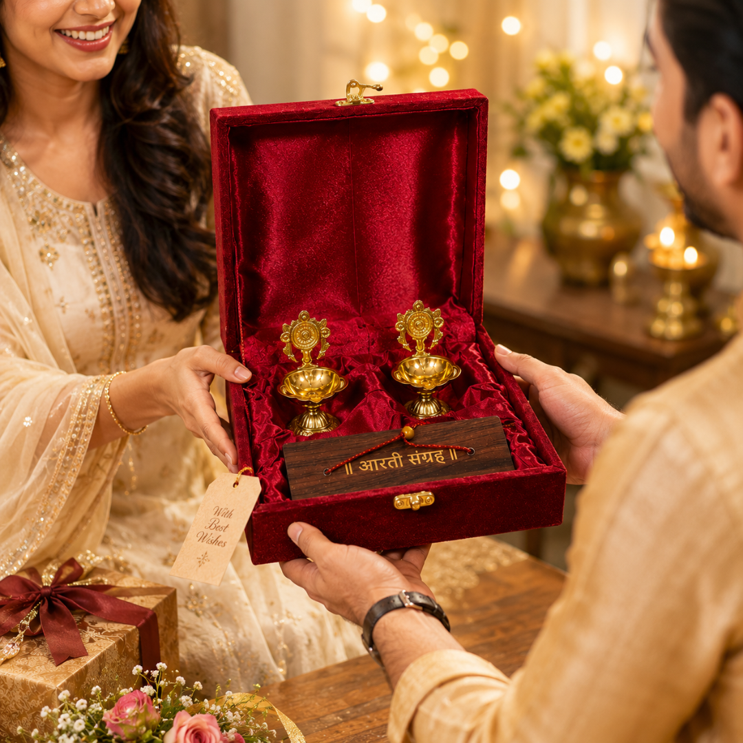 Luxury Aarti Sangrah Gift Hamper with Velvet Gift Box