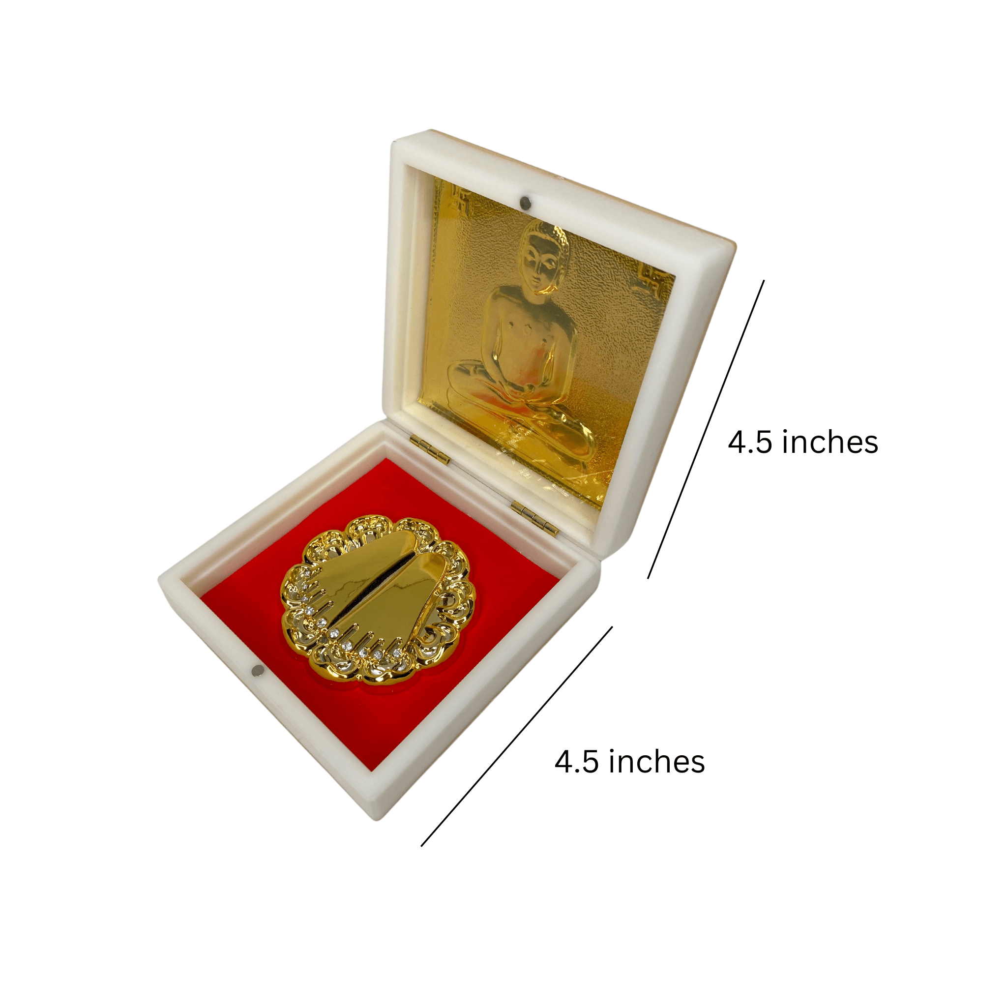 24KT Gold Plated Mahavir Swami Idol with Charan Paduka