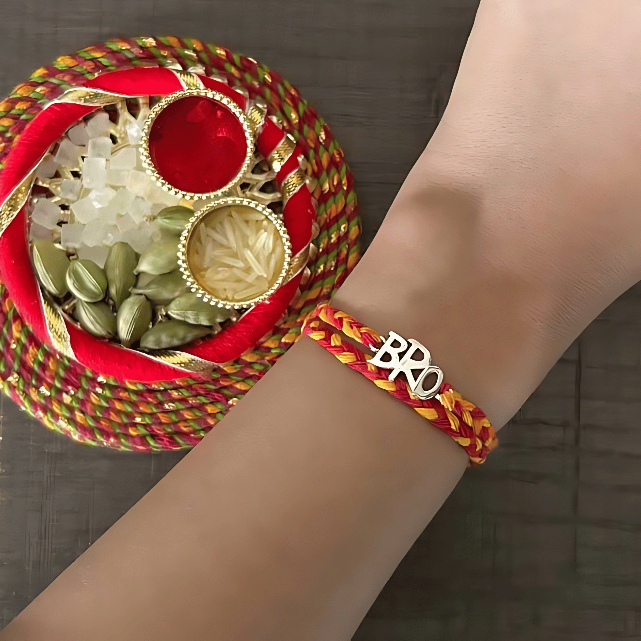 Bro Silver Rakhi Gift Combo