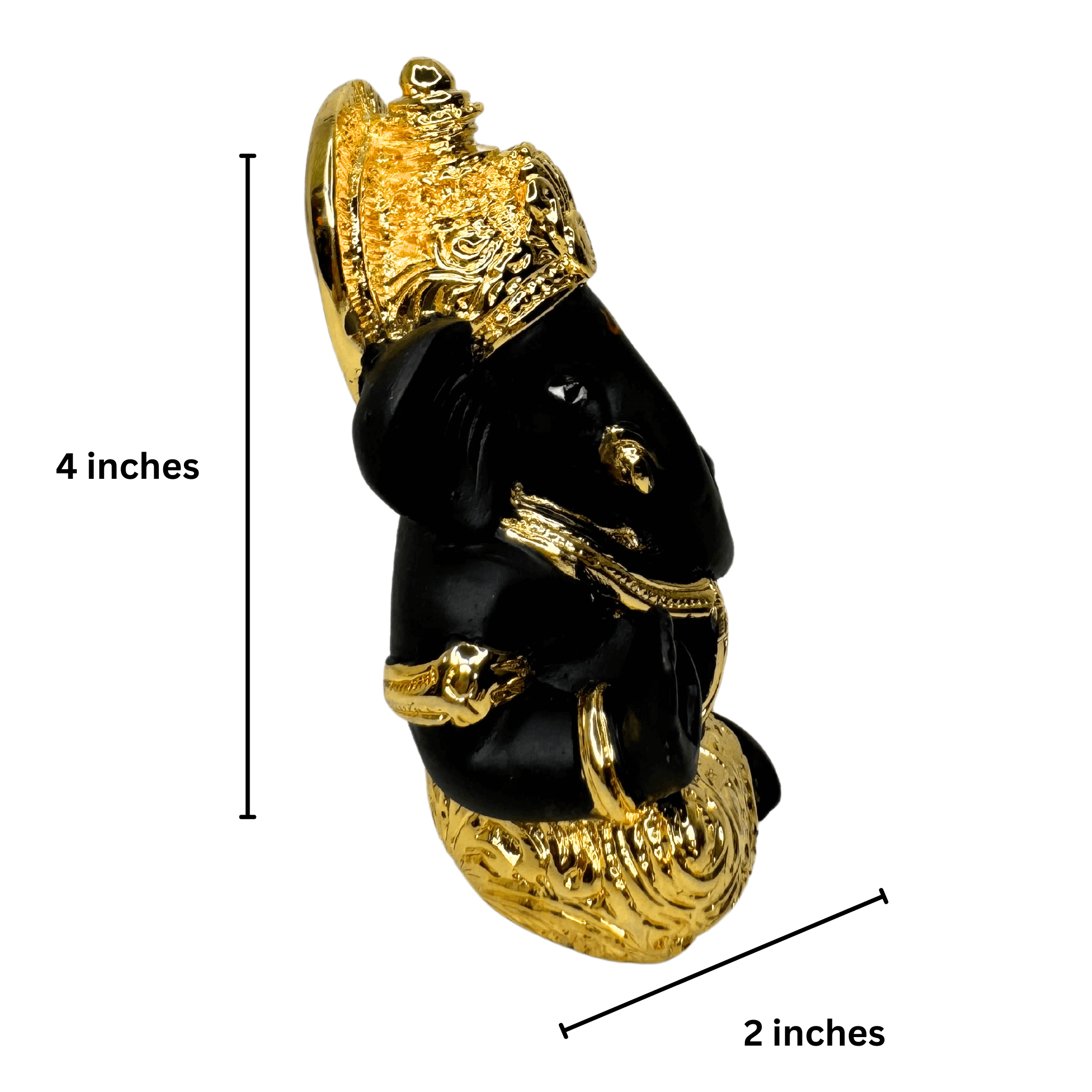 Ganesha 24KT Gold Plated Idol for Car Dashboard