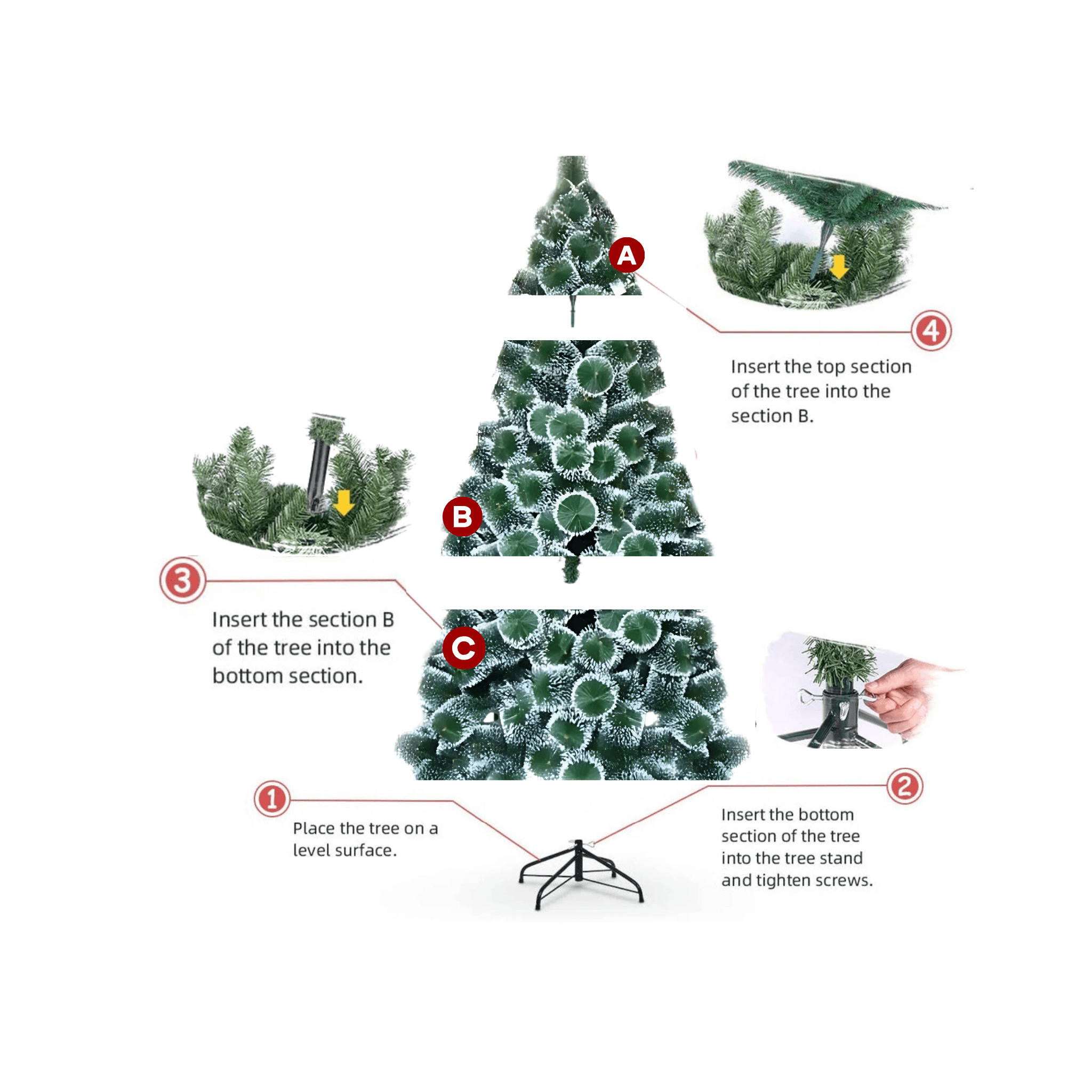 Artificial Green Snow Pine Christmas Tree 7 Feet