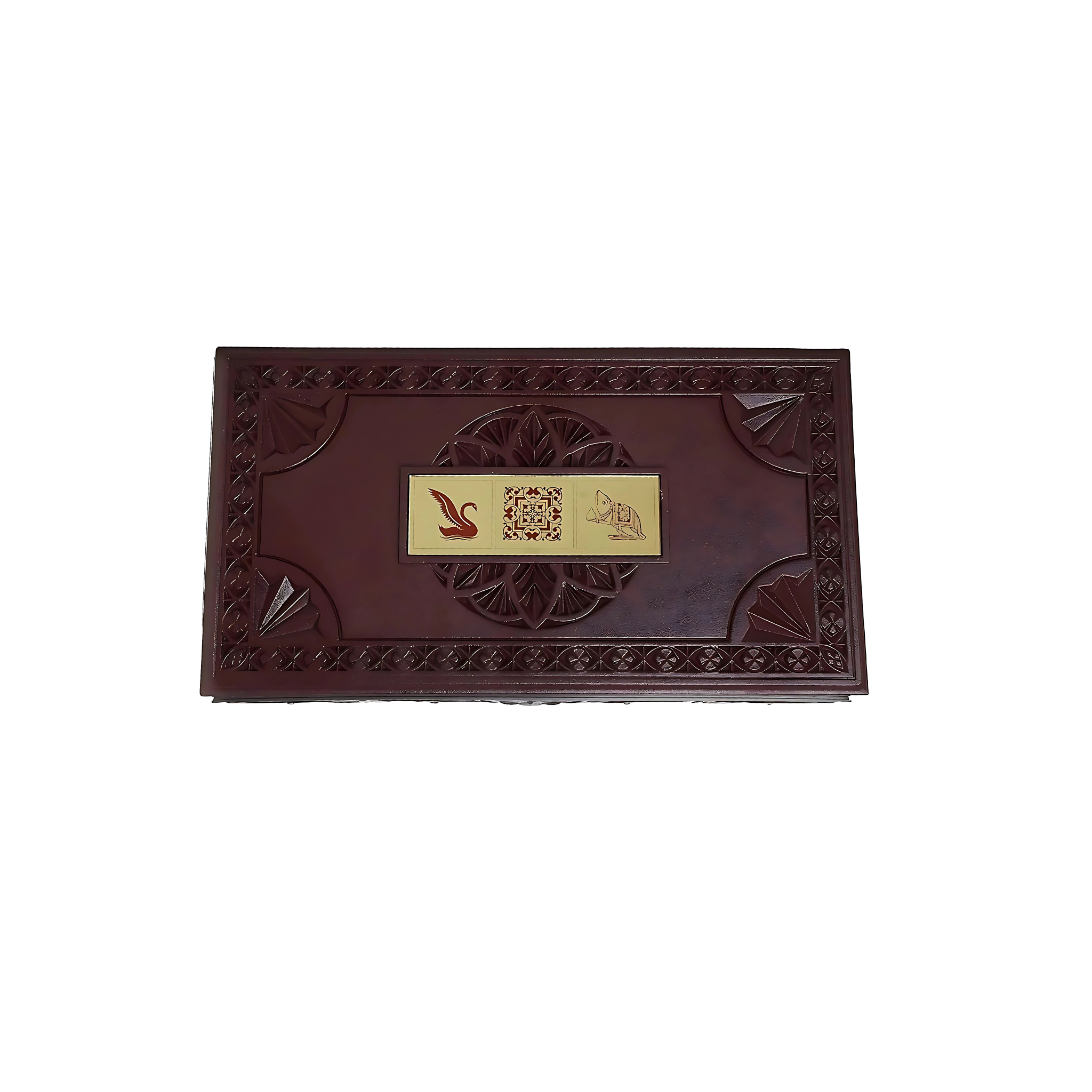 Gold Plated Laxmi Ganesha Saraswati Figurine in Decorative Box with Chandan Fragrance