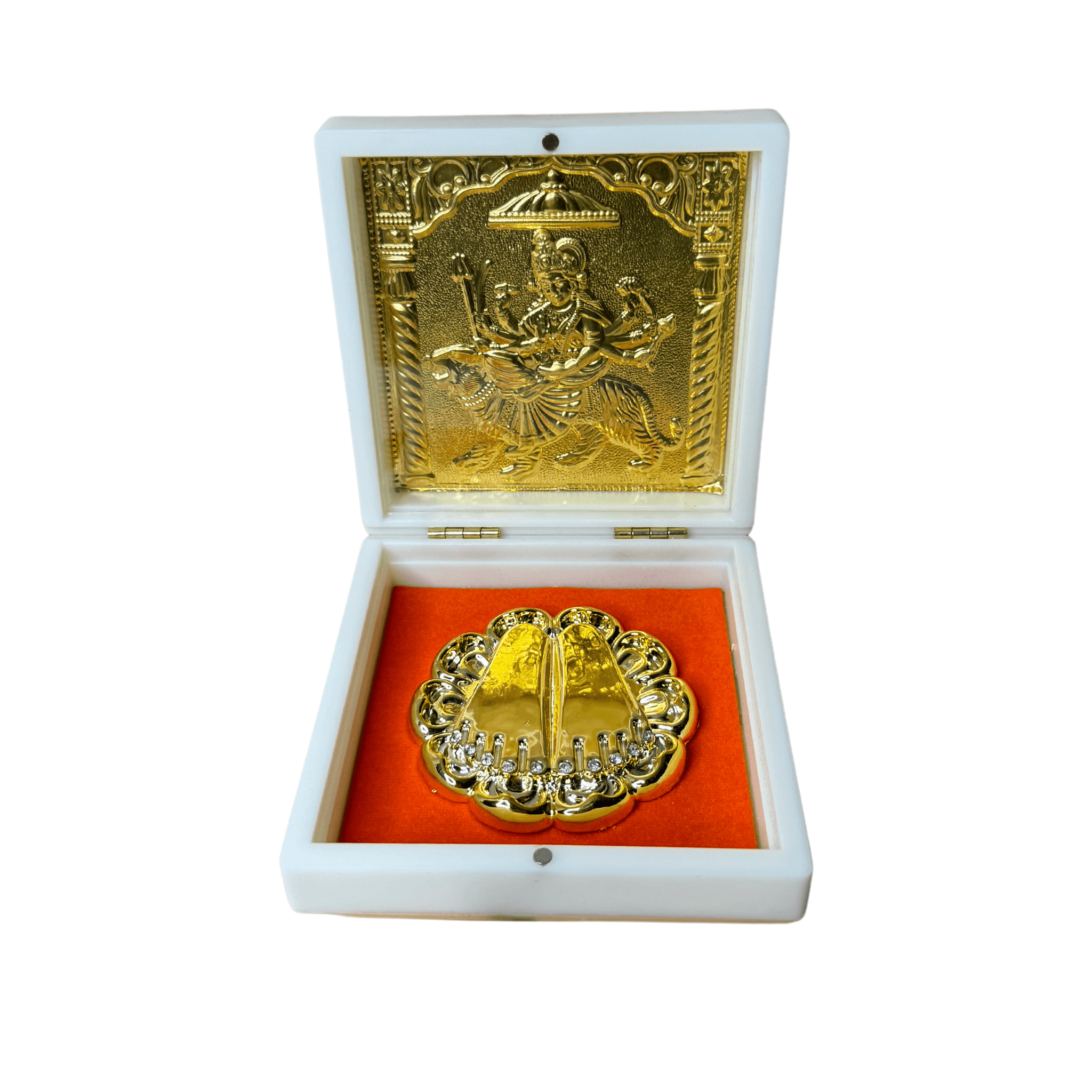 24KT Gold Plated Mahavir Swami Idol with Charan