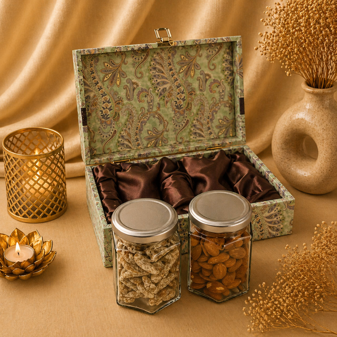 Dry Fruits Corporate Gift Hamper with 2 Jars - Roasted Almonds & Pan Kishmish