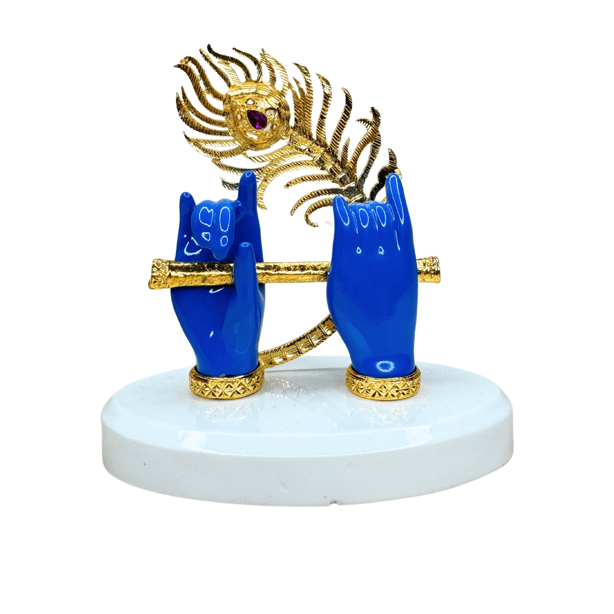 Blue Krishna Murli Hands Statue Showpiece Murti