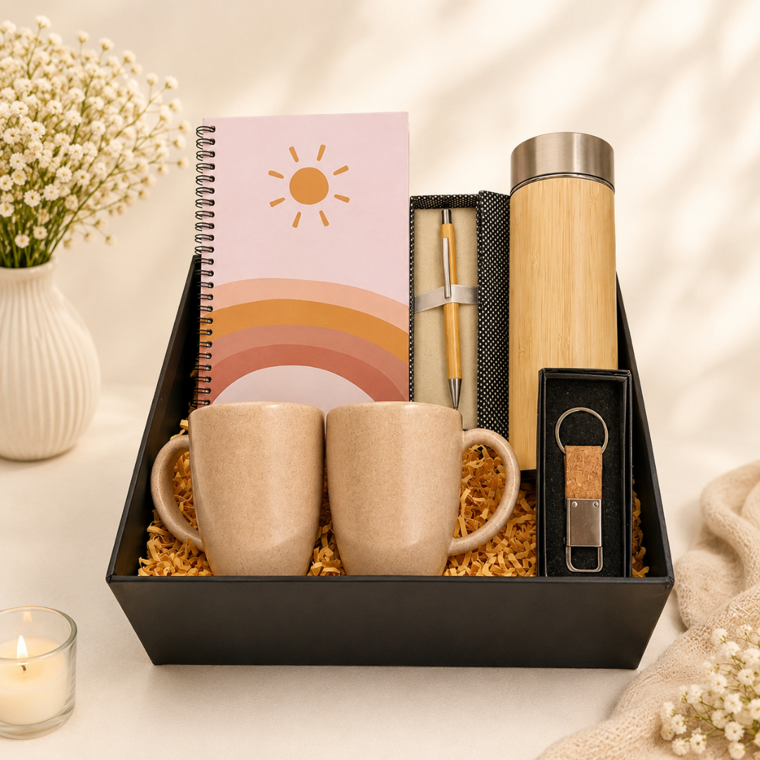 Eco-Friendly Unisex Gift Hamper (Mugs, Diary, Pen, Bottle, Keychain)